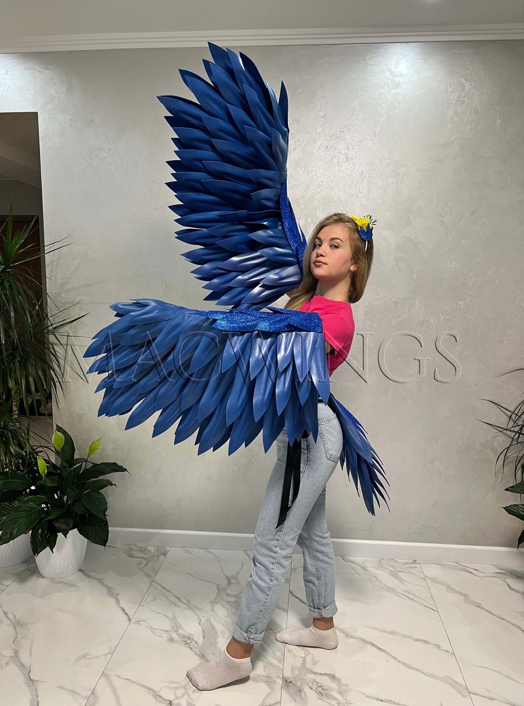 Blue Owl Costume, Bird Wings, Arms Wings, Bird Costume Cosplay