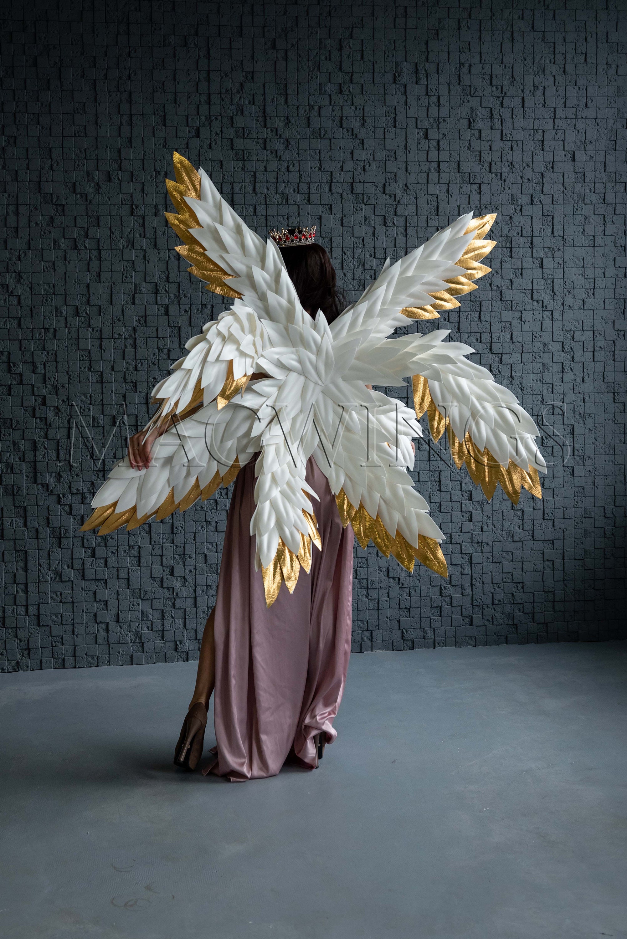 slim fit dress slacks Gold Phoenix Wings Canvas main image 1