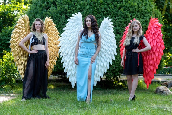 Angel Wings, Cosplay Angel Costume, Big Wings, Photo Prop Wings Adult,  Halloween Costume, Golden Wings, White Red Gold Silver Black Color - Etsy  Israel