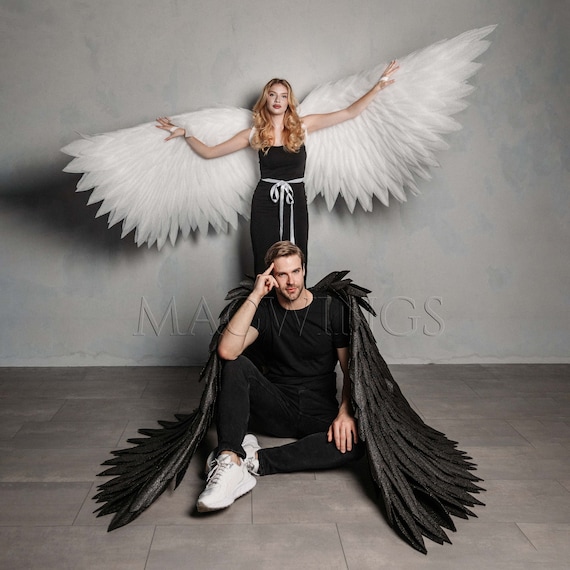 WESIEVYA Cosplay Flügel Mit Haarreif - Engel & Teufel Flügel Für Kostüme