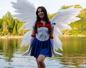 White Fantasy Wings, Handmade Costume Accessory for Cosplay, Photo Shoots, Festivals and Special Events, Celestial Costume Prop