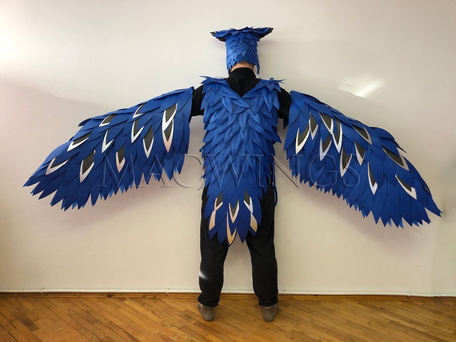 Blue Owl Costume Bird Wings Arms Wings Bird Costume Etsy
