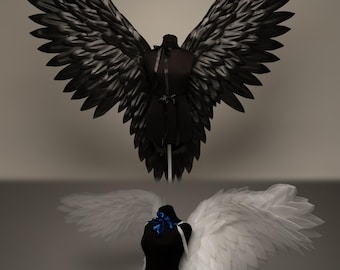 Giant Angel Wings, White, Black, Gold wings, Halloween Costume, Photo Props, Stage Performance, Party Wings, Fantasy Wings for Adult