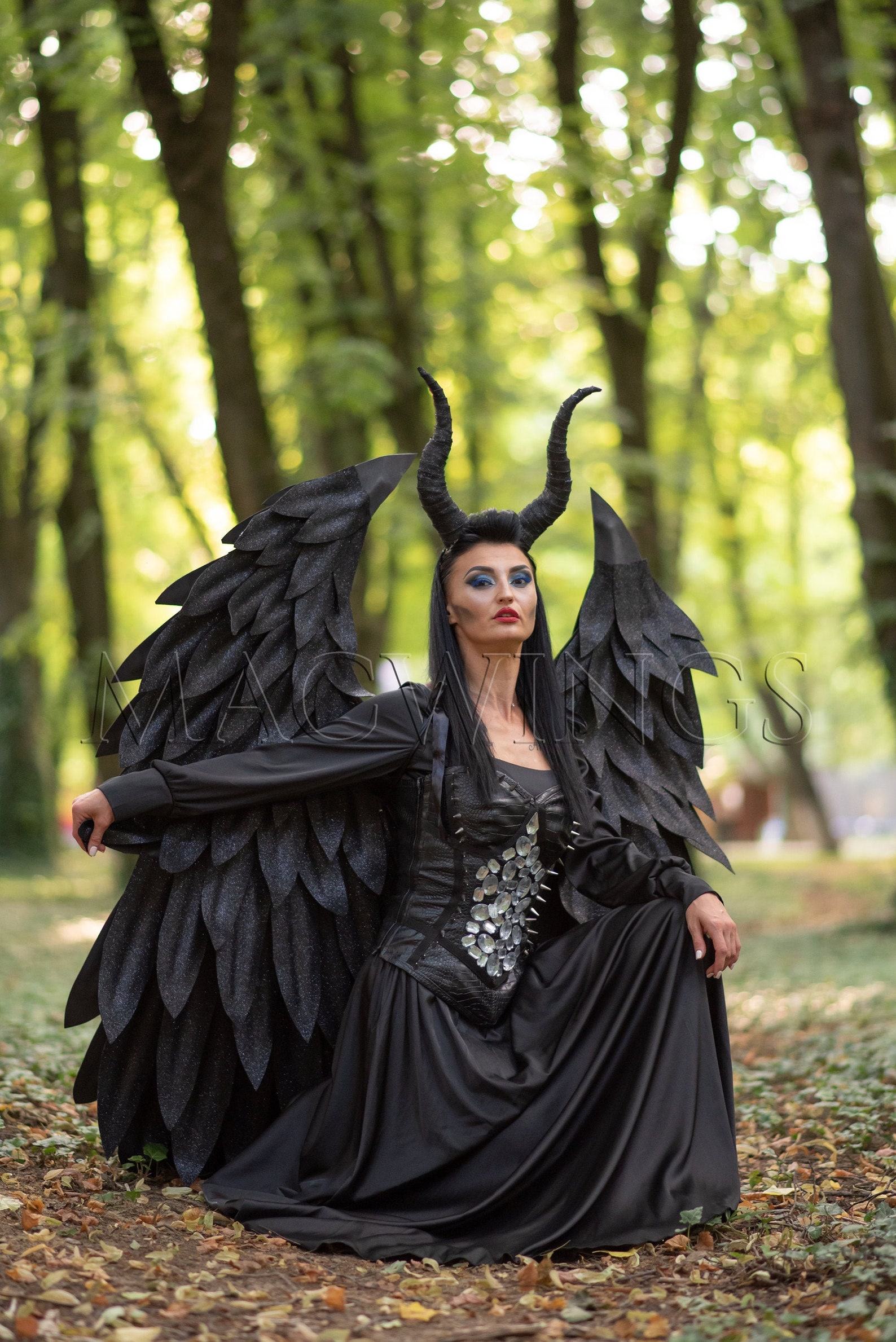 Witch Cosplay Costume, Black Wings, Devil Wings, Black Angel, Dark
