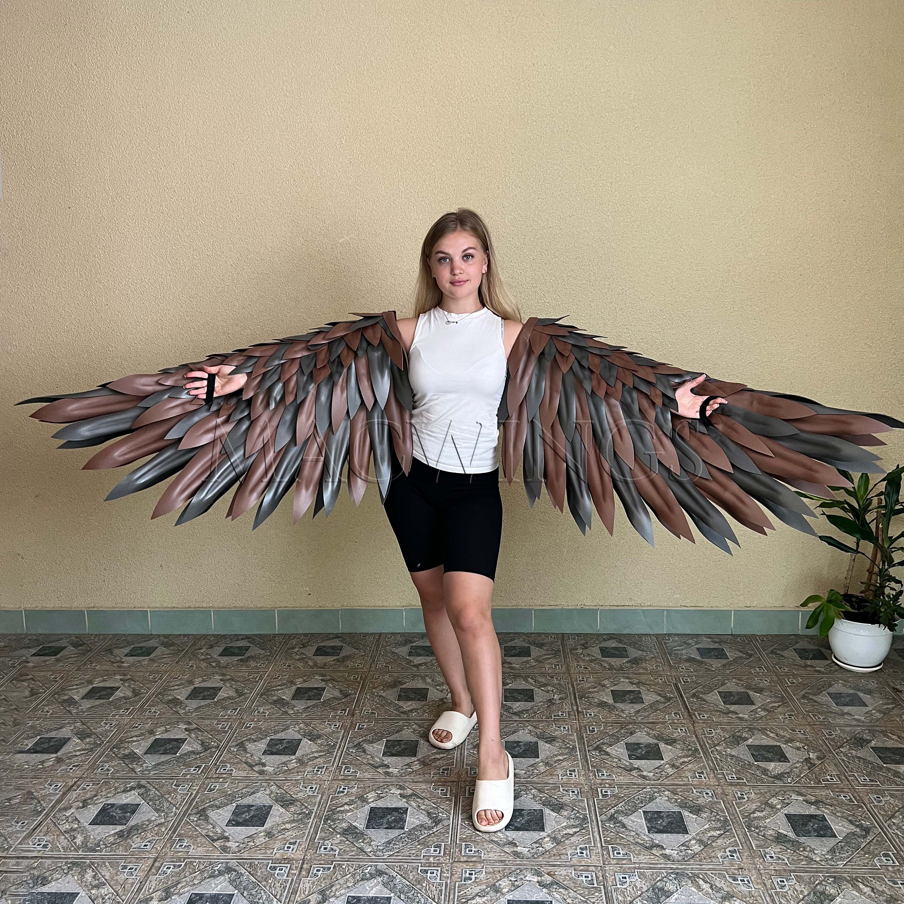 Eagle wings costume cosplay Bird wings for arms Harpy eagle costume Moveable Bird cosplay wings Owl Hawk wings Adult costume Wings for adult