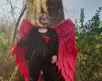 Ailes rouges, Cosplay grandes ailes, Ailes pour cosplay, Costume d’ailes d’ange rouge, Comicon