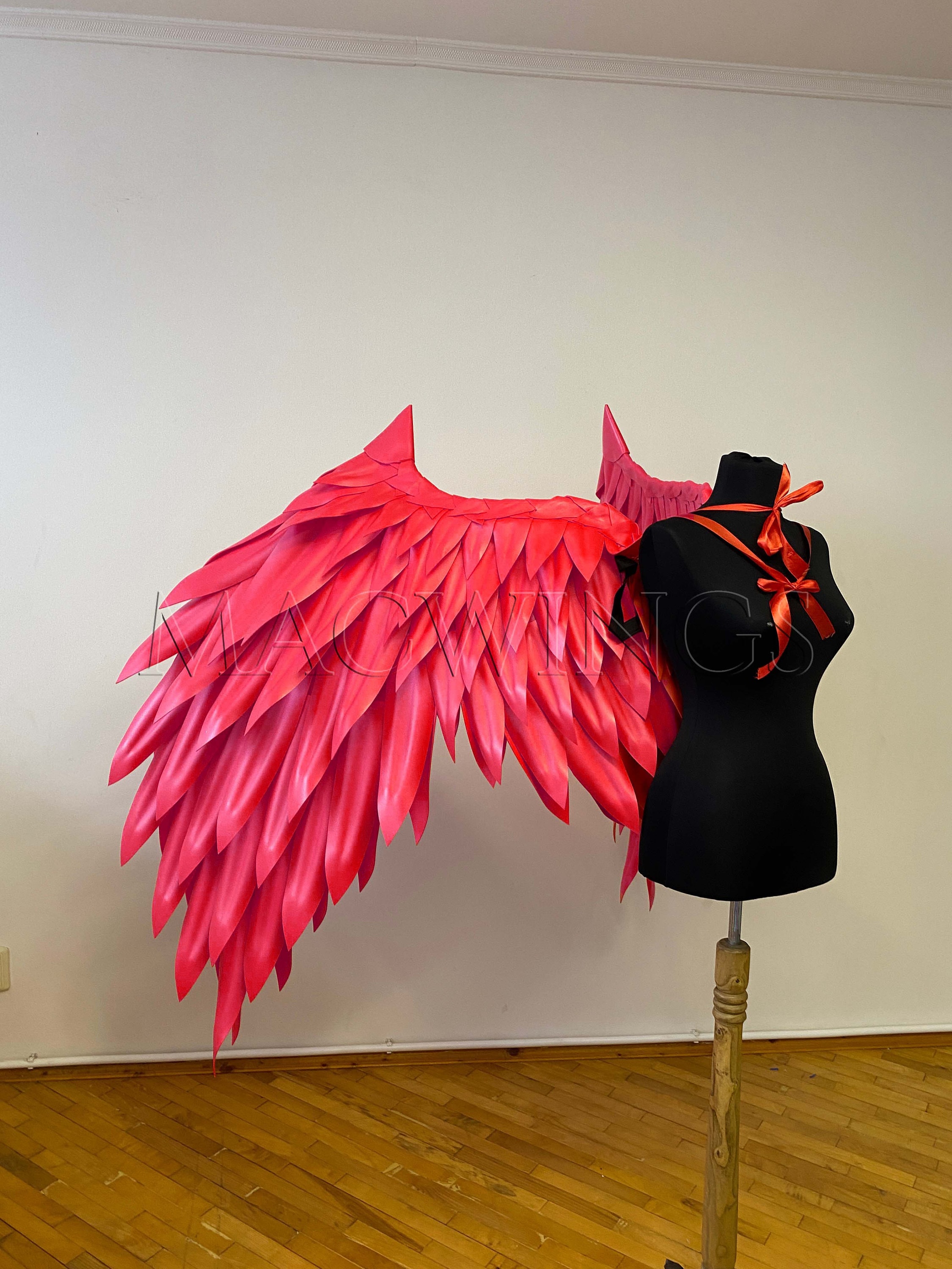 赤い翼、悪魔の翼、悪魔の衣装、堕天使、ルシファーの翼の