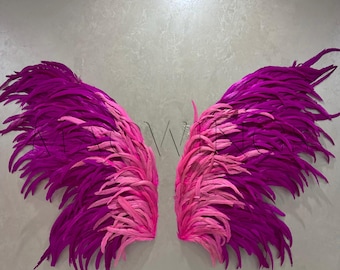 Pink, Red, Royal blue wings on the wall, Wings for photo zone, Angel wings made of feathers, Wings area for selfies, Wings decor for parties