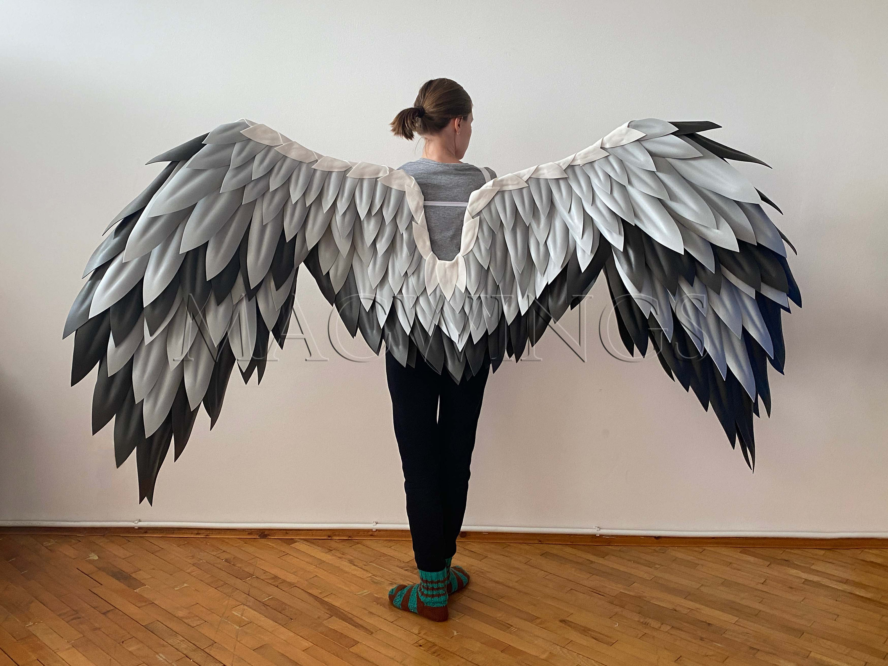 Teen Adult Bird Mythical Angel Wings Grey Costume Accessory Teen Adult Bird Mythical Angel Wings Grey Costume Accessory