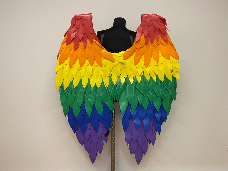 Rainbow Wings Carnival Costume Colorful Wings Halloween Etsy