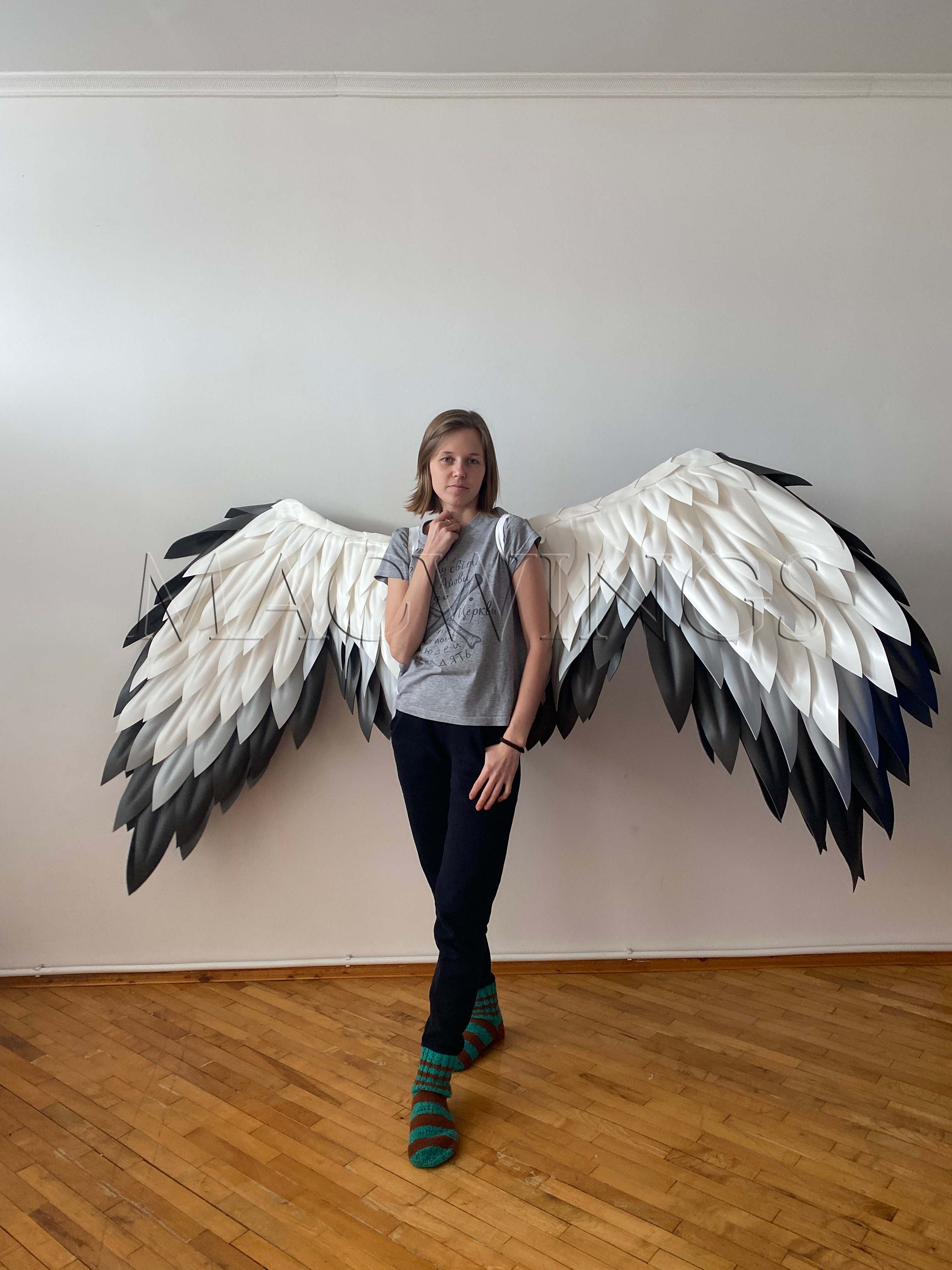 Teen Adult Bird Mythical Angel Wings Grey Costume Accessory Teen Adult Bird Mythical Angel Wings Grey Costume Accessory