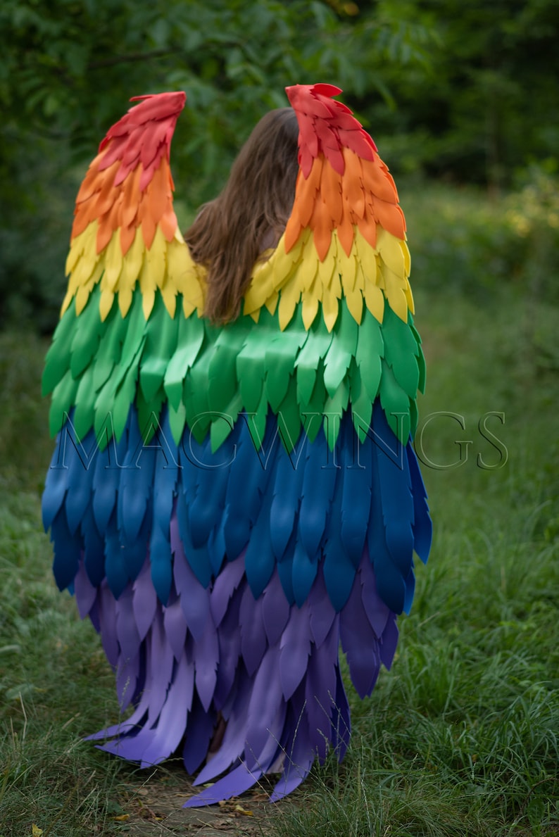 Rainbow Wings Carnival Costume Colorful Wings Halloween Etsy