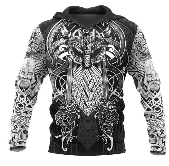 Sweat à capuche pull Viking Rune Vegvisir Cadeau Mixte