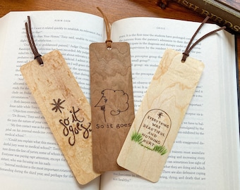 Kurt Vonnegut Bookmark | Handmade Wood Bookmark | So it Goes | Slaughterhouse five | Everything was beautiful | Goodbye Blue Monday |
