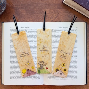 Three Body Problem Bookmark | Burnt Wood Bookmark | 3 Body Problem Books | 3 Body Art | Dark Forest | Do Not Answer | Sci fi