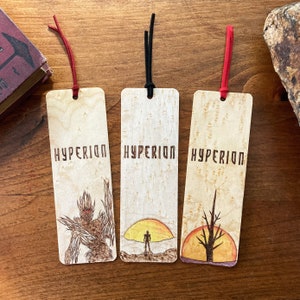 Hyperion Bookmarks | Handmade Wood Bookmark | Hyperion Book | Dan Simmons | The Shrike | Hyperion Cantos | Endymion | Sci Fi book