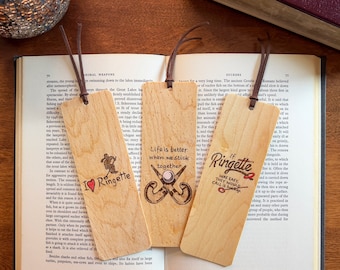 Ringette Bookmark | Handmade Wood Burnt Bookmark | Field Hockey Gift | Ringette Art | Ringette Player