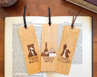 Chess Bookmarks | Handmade Wood Burnt Bookmark | Chess Lover Gift | Chess Art | Check Mate | Chess Wizard