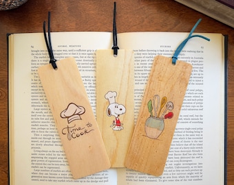 Chef Bookmark | Handmade Wood Burnt Bookmark | Cooking Gift | I love cooking | Chef gift