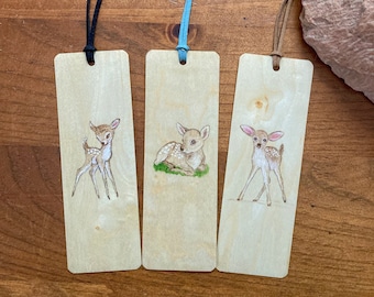 Deer Bookmark | Handmade Wood Bookmark | Deer Art | fawn | Cute Fawn Gift |  Cute deer | Personalized gift | Woodland Creature | Baby Deer