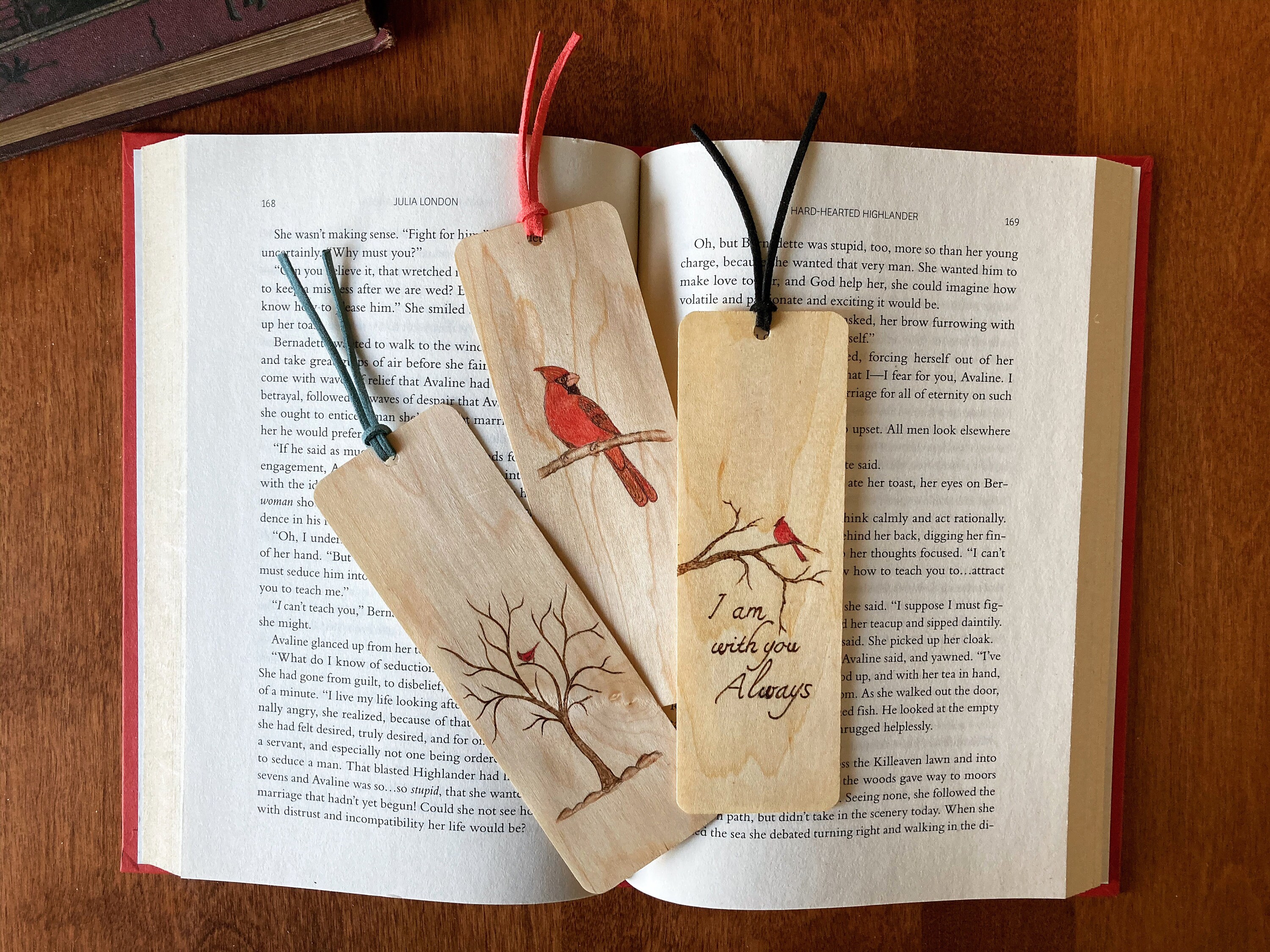 Cardinal Bird Bookmark Handmade Wood Bookmark Cardinal Art Etsy