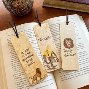 Narnia Bookmark | Handmade Wood Bookmark | Narnia Wardrobe | Lamp Post ...