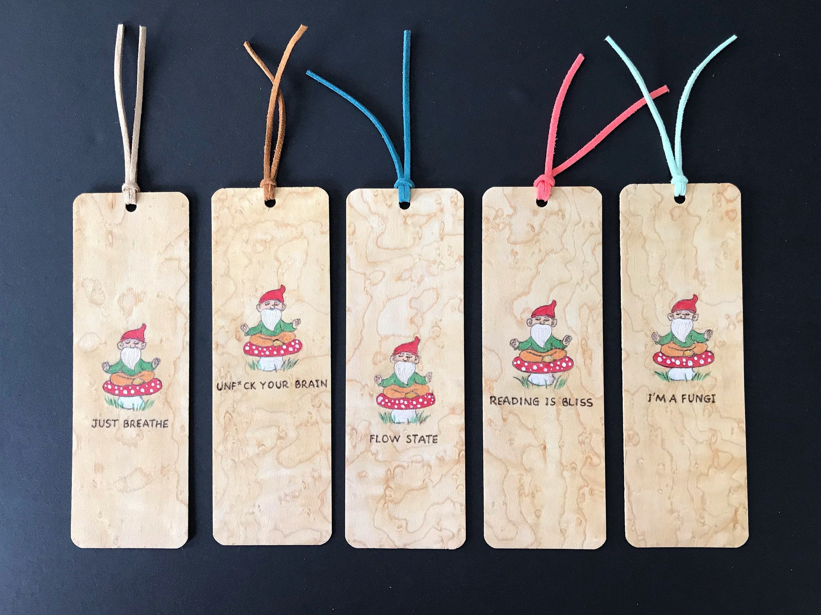 Gnome Meditating Bookmark Handmade wood bookmark Etsy