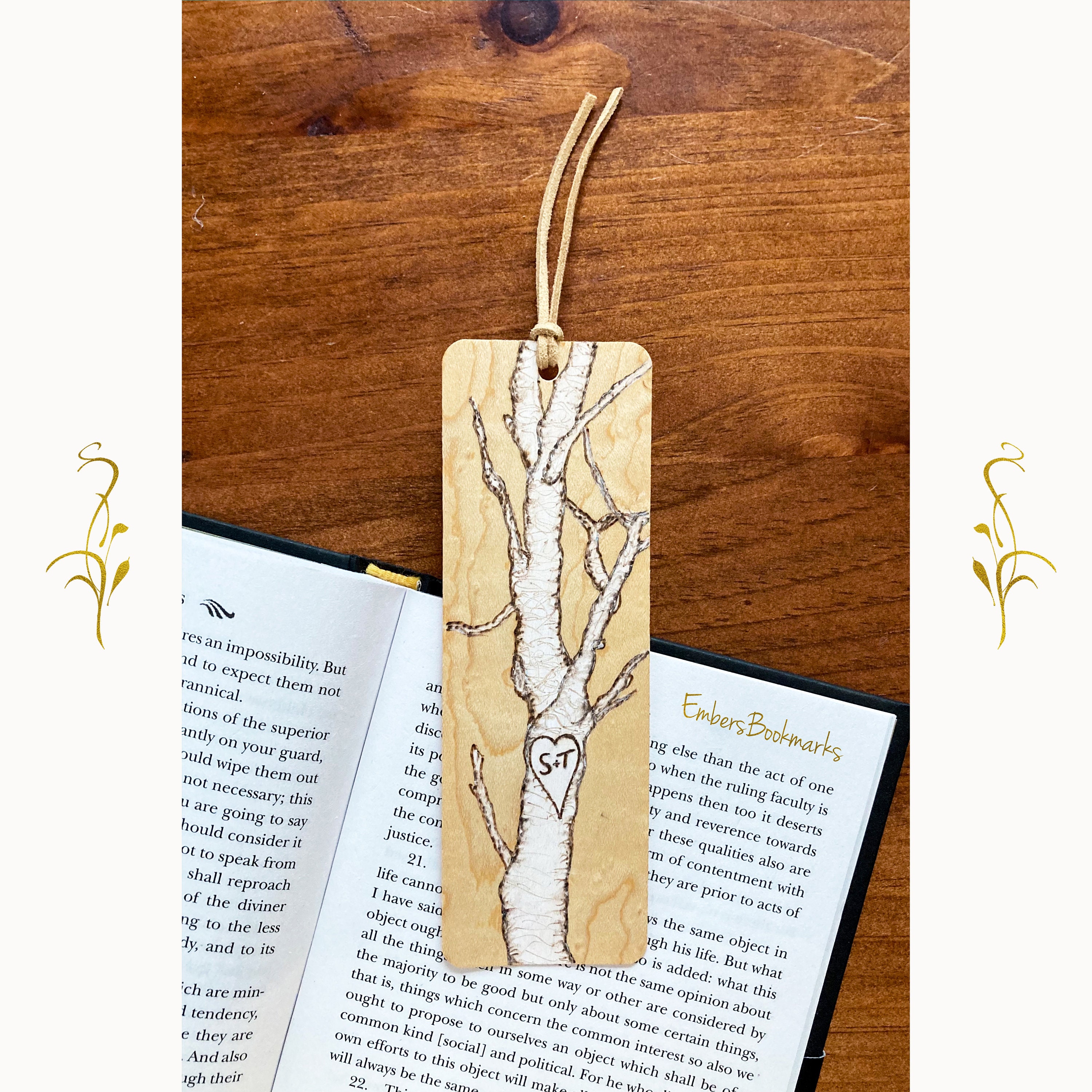 Custom Lover's Carving Bookmark Handmade Wood Bookmark Etsy