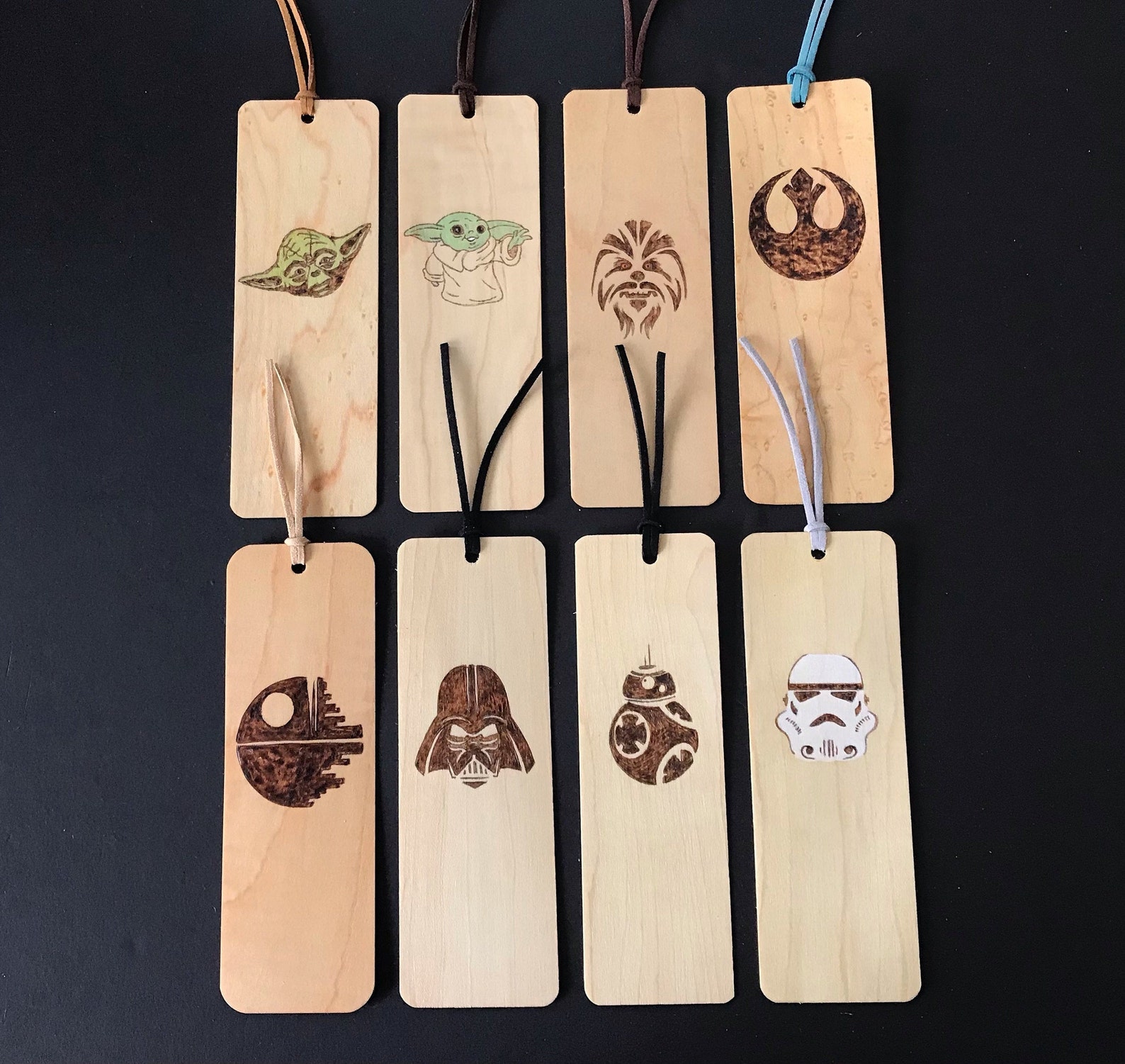 Star Wars Bookmarks Handmade Burned Wood Bookmark Yoda Etsy Canada