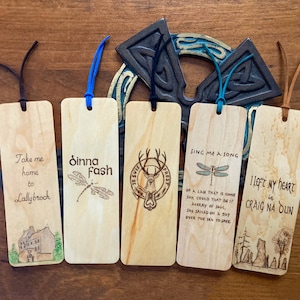 Outlander Bookmarks | Handmade Wood Bookmark | Outlander Art | Dinna Fash | Je Suis Prest | Lallybroch | Outlander Gift | Jamie Fraser |