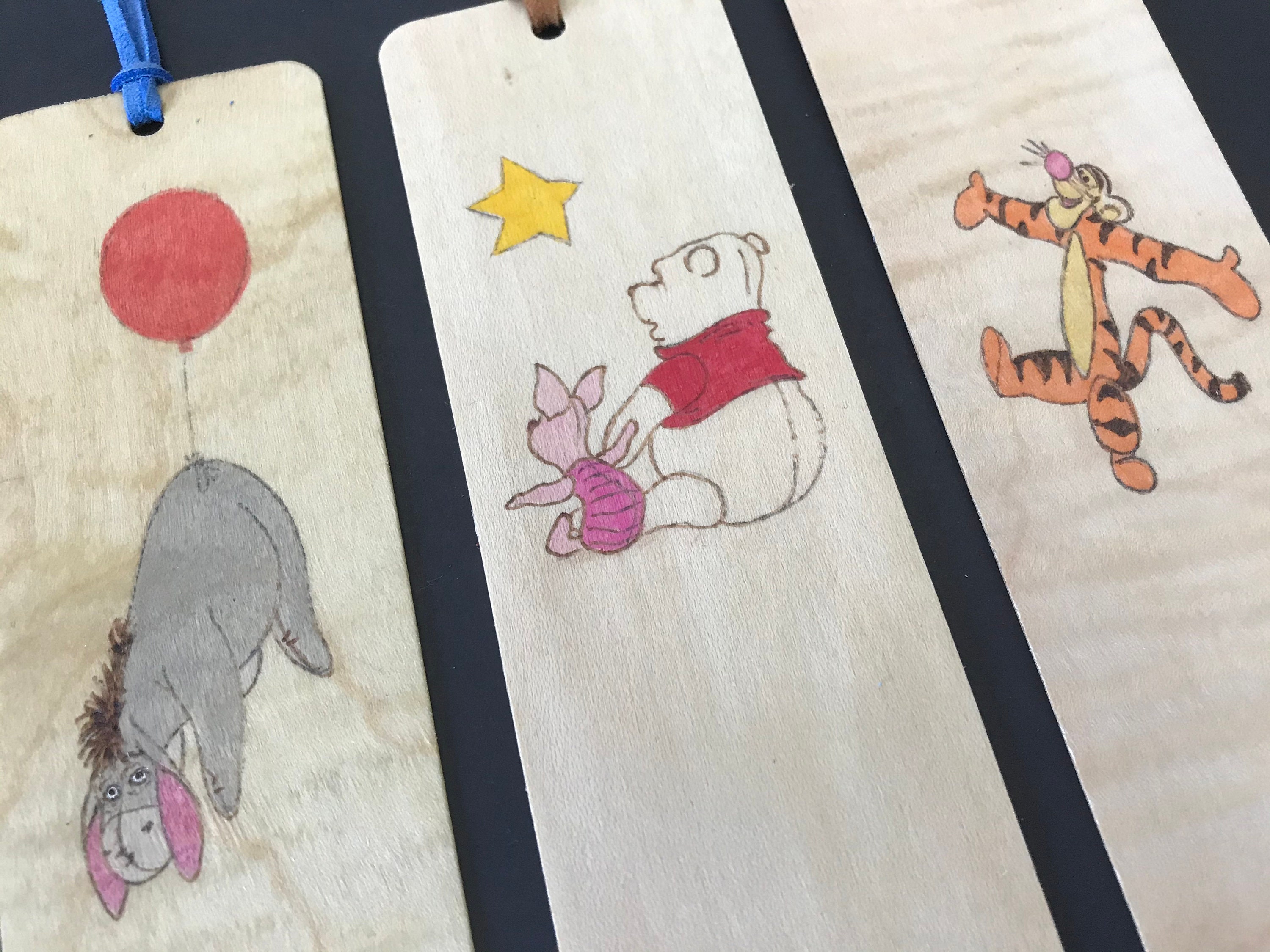 Winnie the Pooh Bookmarks Handmade Burned Wood Bookmark Etsy Ireland