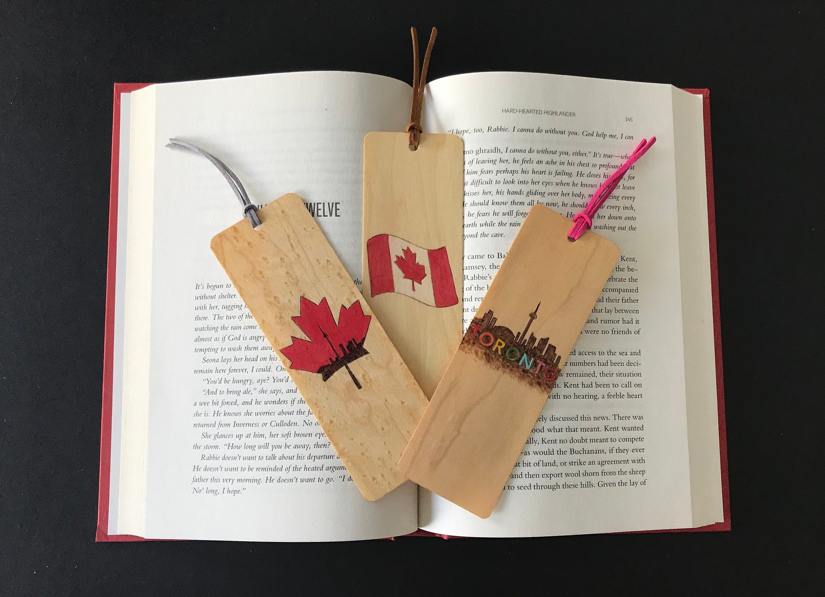 Canada Bookmarks Handmade burned wood bookmark Canada Etsy