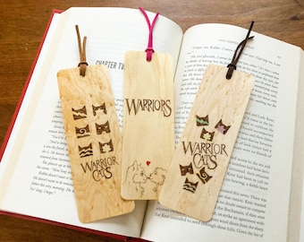 warrior cat bookmark etsy