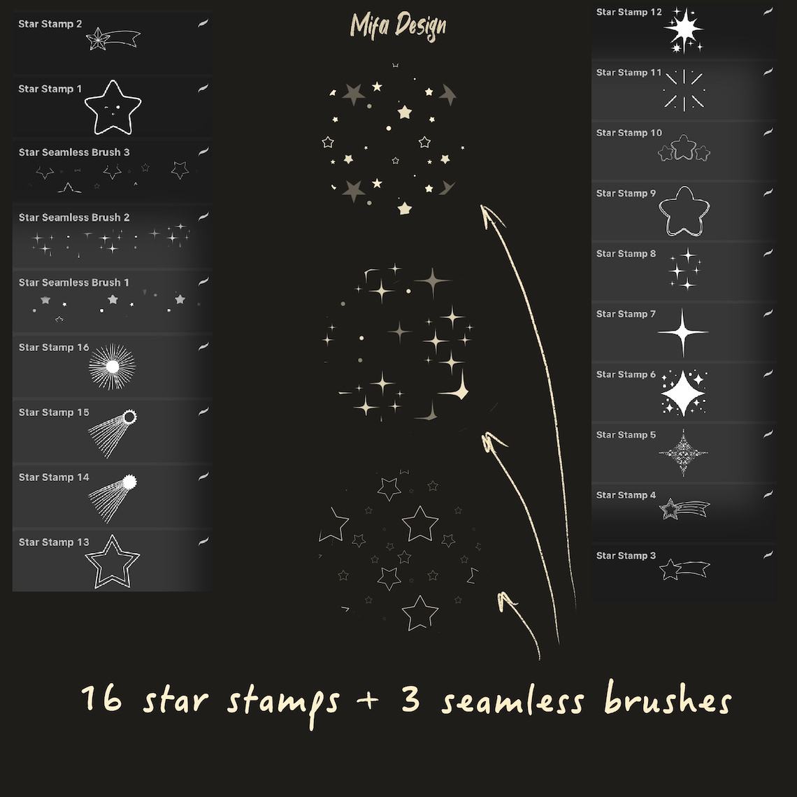 Star Brush Stamp for Procreate Star Seamless Pattern Brush Etsy