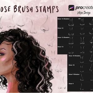 NEW ! 28 Procreate nose Brushes, nose Stamp Set,  face shape Brushes, portrait guide brush, Procreate Stamps, Stamp Brushes