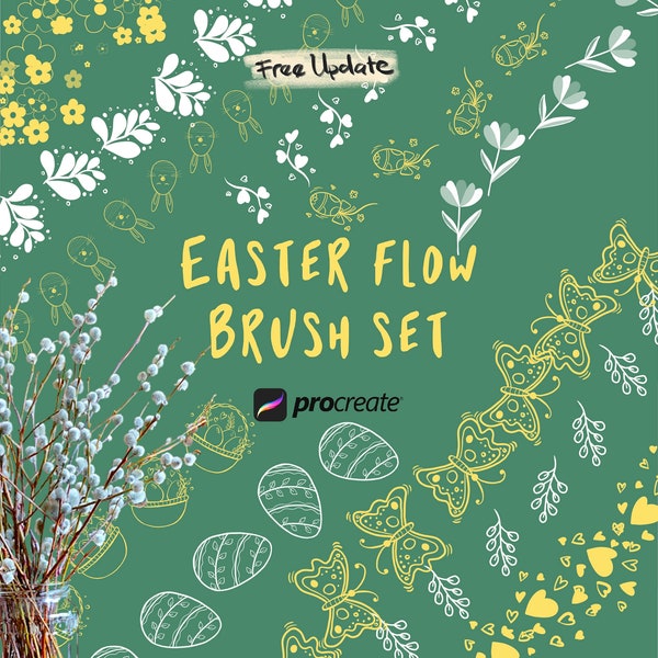 Procreate Easter brushes, easter brush stamps, eggs brush