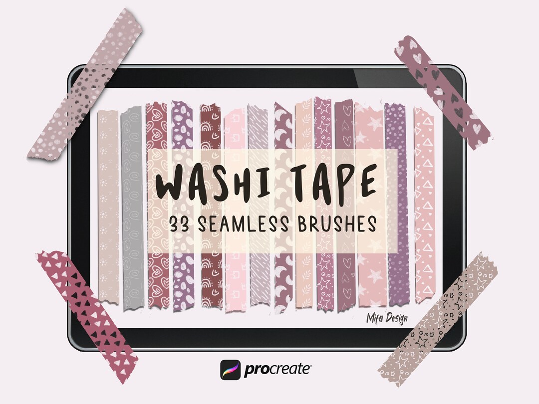 33 Washi Tape Brushes Procreate, Seamless Brushes, Procreate Brushes