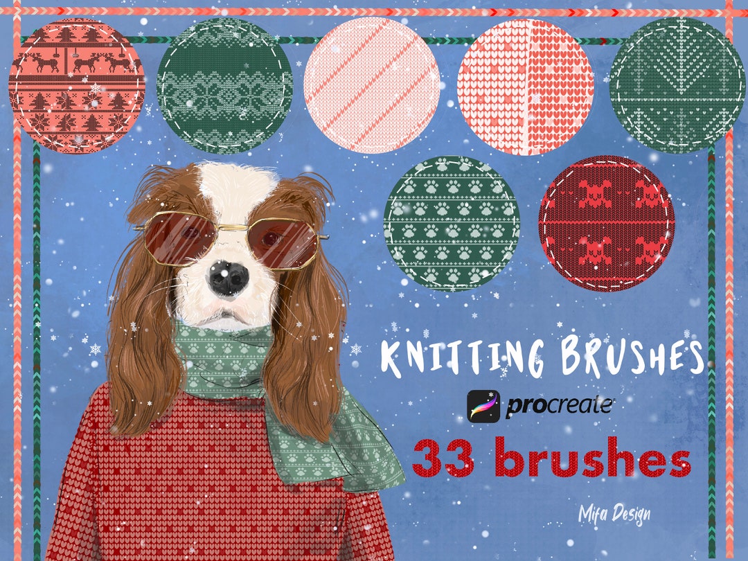 Knitting Brushes Procreate Seamless Brushes Procreate Etsy