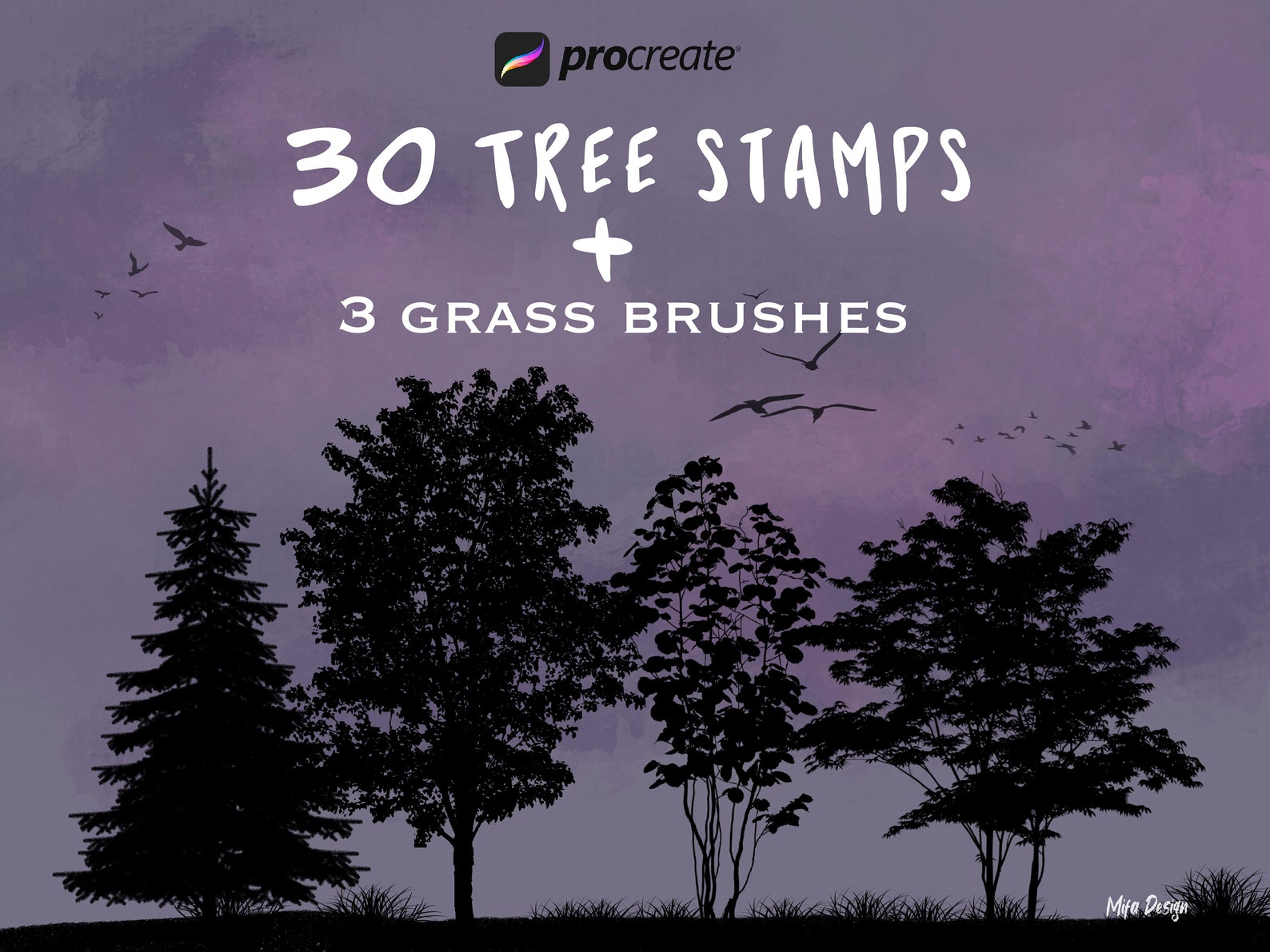 procreate free tree brush