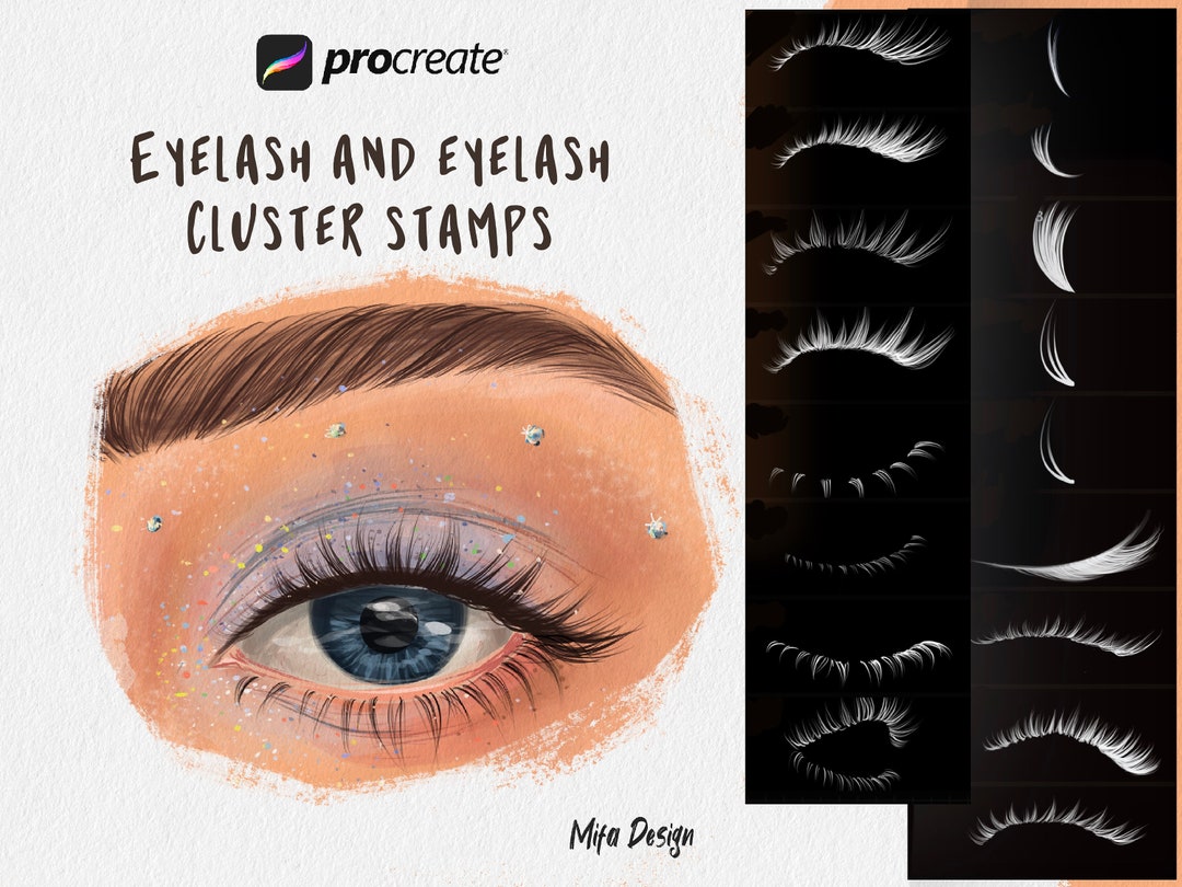 17 Procreate Eyeslash Brushes Eyelash Stamp Set Procreate Etsy