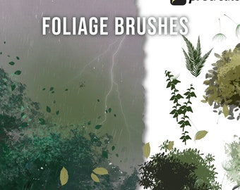 Procreate Foliage Brushes, flower brush, Procreate leaves Brush Pack, plant brush, nature Brush set