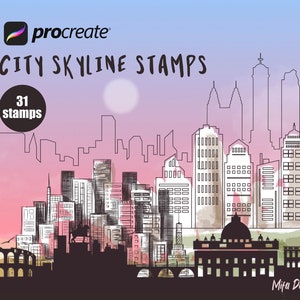 City skyline brushes procreate, procreate brushes, City Brushes Bundle, Architecture Brush pack, Cityscapes, city Silhouette, iPad