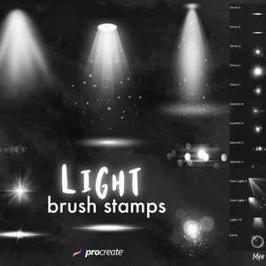 47 timbri pennello leggeri per Procreate, punti luce procreate, pennelli scintillanti procreate