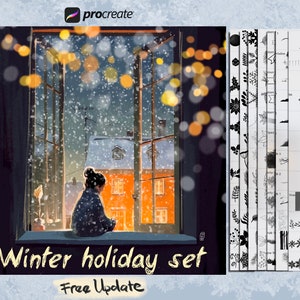 ¡Nuevo! Procrear pinceles de invierno, pincel de Navidad, paquete de pinceles de vacaciones Procreate, pincel de nieve, procrear nieve, pinceles de naturaleza, pinceles de sello