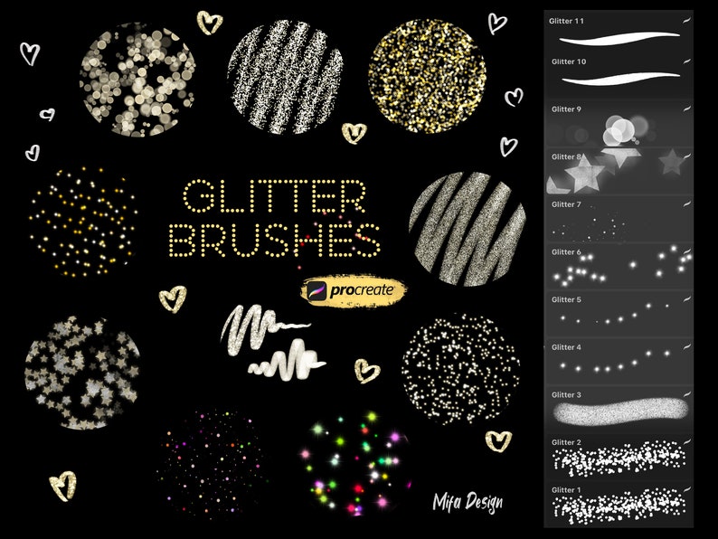 Glitter Brushes for Procreate Brush Set Procreate Sparkling Etsy