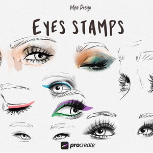 Procreate Eyes Brushes, eyes Stamp Set, procreate Brush Pack, face shape Brushes, portrait guide brush, Procreate Stamps, Stamp Brushes