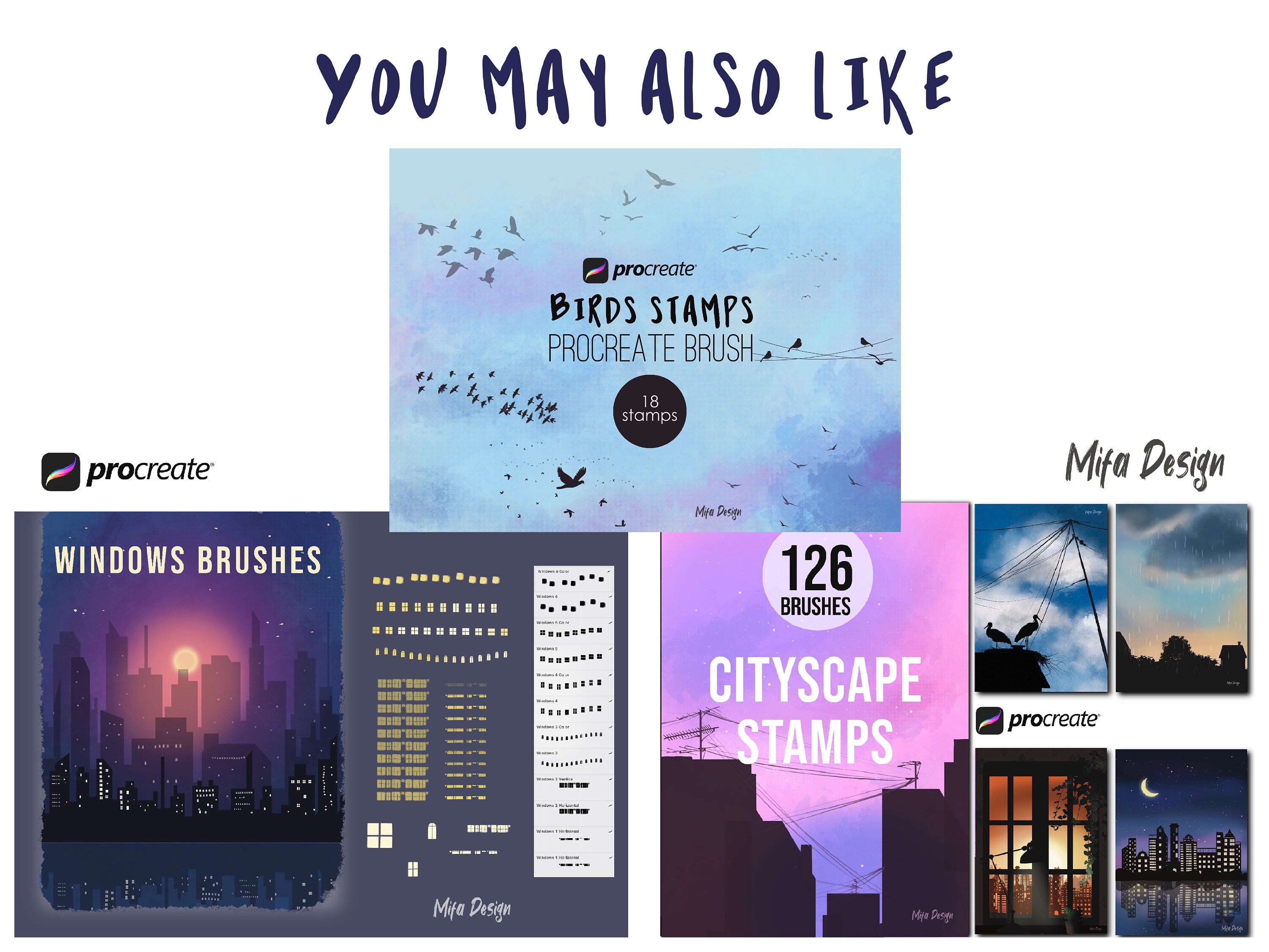 City Skyline Brushes Procreate Procreate Brushes City Etsy