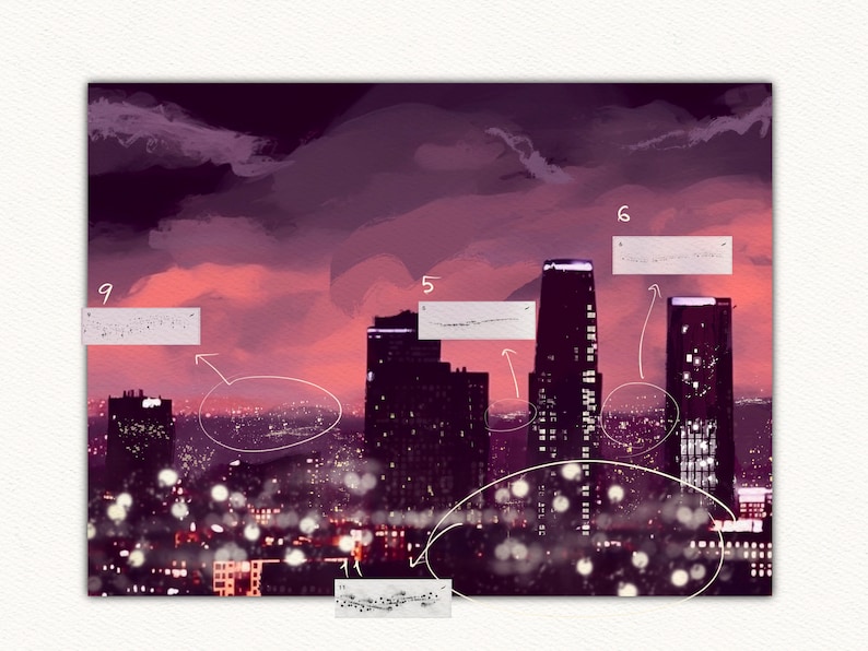Distant City Windows Light Brushes Procreate, Cityscape Light Procreate ...