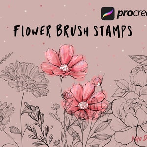 Flower brushes procreate, flower stamps procreate, procreate brushes