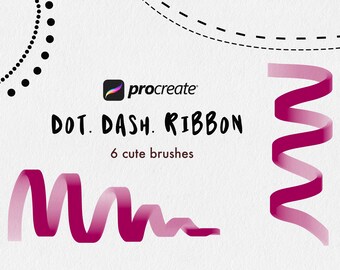 Procreate dot dash bandpensel, linjeprickpensel, dekorativa brädor procreate,